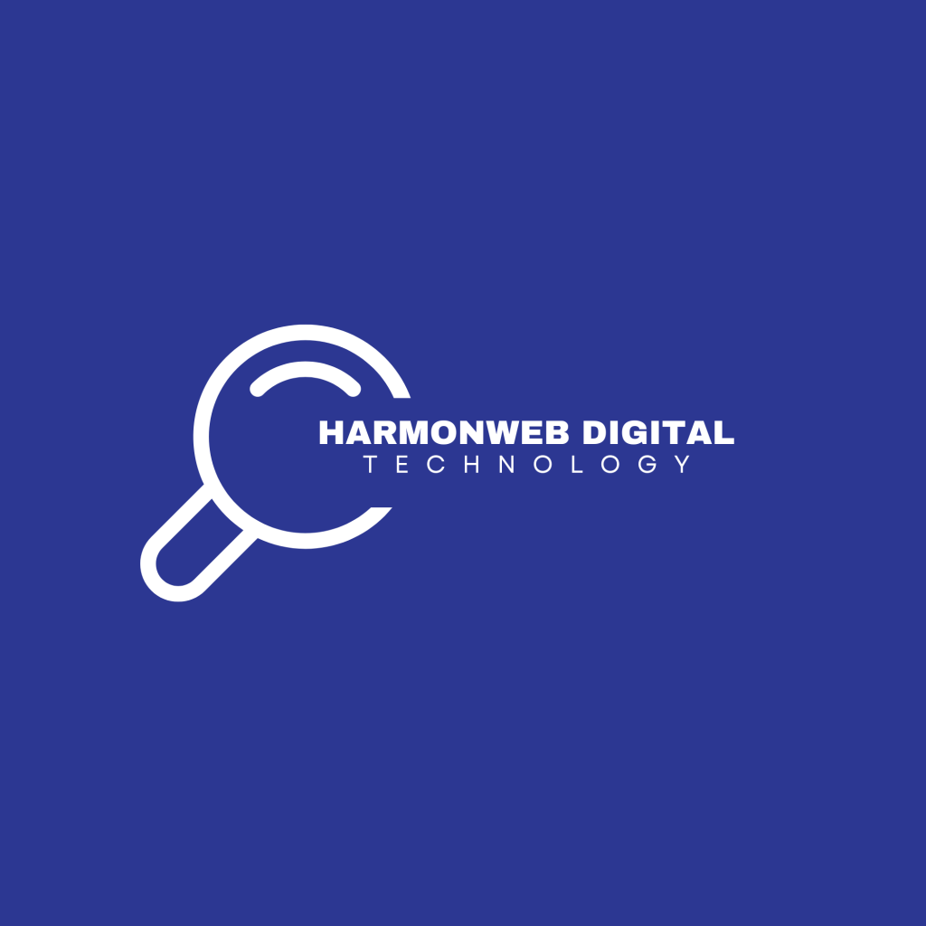white and blue modern minimalist technology logo
